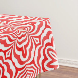 Toalha De Mesa Vermelho e Branco
