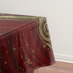 Toalha De Mesa Vermelho Elegante moderno e espiral de mármore Do