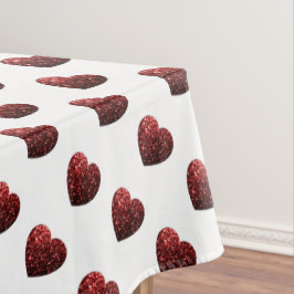 Toalha De Mesa Vermelho Glamour Glitter brilho padrão de coração
