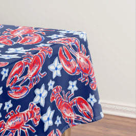 Toalha De Mesa Vermelho Préppy de Lagosta Floral / Náutico Costa