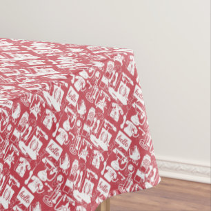 Toalha De Mesa Vermelho retroativo ou qualquer padrão de telefone