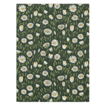 Vibrant Daisy Pattern with Lush Green Accents