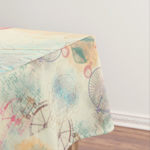 Toalha De Mesa Victorian Steampunk Grunge de Aquarela Pastel