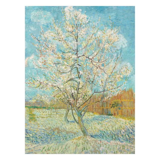 Toalha De Mesa Vincent van Gogh - Árvore Pêssega Rosa em Flor (Frente)