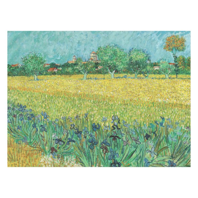 Toalha De Mesa Vincent van Gogh - Campo com Íris perto de Arles (Frente (Horizontal))