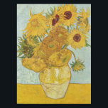 Toalha De Mesa Vincent Van Gogh - Vase com Doze Girassóis<br><div class="desc">Vase com Doze girassóis / Vase avec douze tournesols - Vincent Van Gogh,  agosto de 1888 - Sunflower 1888 terceira versão (F456)</div>