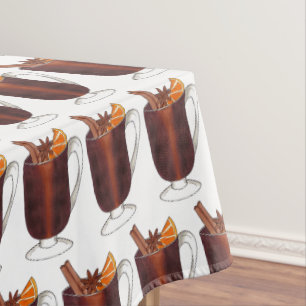 Toalha De Mesa Vinho Vermelho Enturado Bebida Cinnamon Laranja