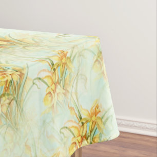 Toalha De Mesa Vintage Amarelo Daffodils Flor 
