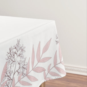 Toalha De Mesa Vintage Botânica Dusty Rosa Pink