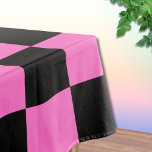 Toalha De Mesa Vintage da placa de xadrez, clara e preta, a cor r<br><div class="desc">Quadro de verificação fino cor-de-rosa e preto | Vintage | Clássico | Evolução | NA MODA | Moda | Mínimo</div>