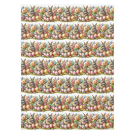 Toalha De Mesa Vintage Easter Bunny Primavera Floral