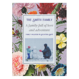 Toalha De Mesa Vintage Elegant Floral Custom Text Photo Violet