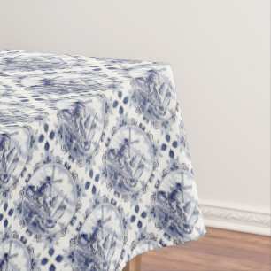 Toalha De Mesa Vintage em forma de veleiro, veleiro, azul