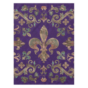 Toalha De Mesa Vintage Fleur-de-lis no roxo real