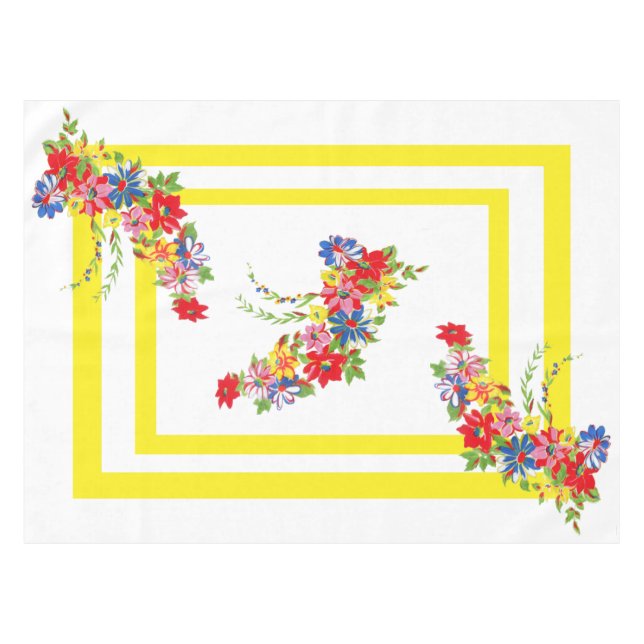 Toalha De Mesa Vintage Floral Tablecloth (Frente (Horizontal))