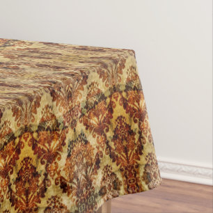 Toalha De Mesa Vintage França Russo Autumn Fall Brown Damask