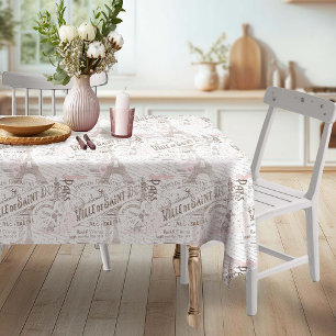 Toalha De Mesa Vintage French Romance Collage Pink ID226