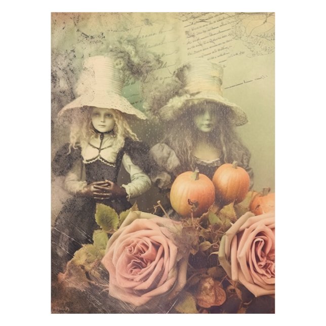 Toalha De Mesa Vintage Halloween Witchcraft (1) (Frente)