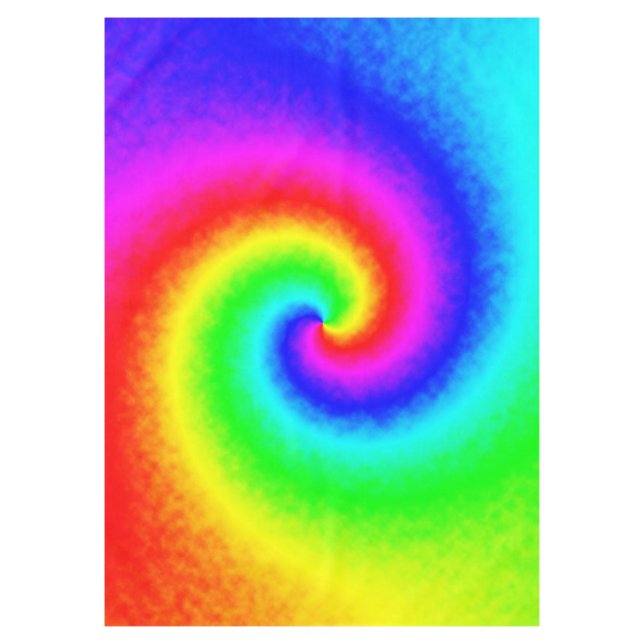 Toalha De Mesa Vintage Hippie Boho Tie Dye Psychedelic Twirl (Frente)