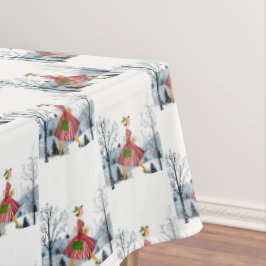 Toalha De Mesa Vintage Lady 1950 Natal