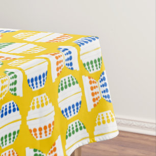 Toalha De Mesa Vintage Misturando Bowls com Bolinhas Padrão