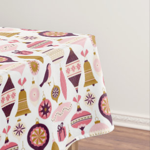 Toalha De Mesa Vintage Natal - Retrorações das Decorações Bauble