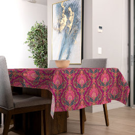Toalha De Mesa Vintage Pink, Blue and Gold Floral Pattern
