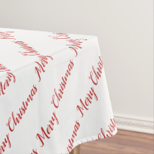 Toalha De Mesa Vintage Retro Winter White Patterno Feliz Natal