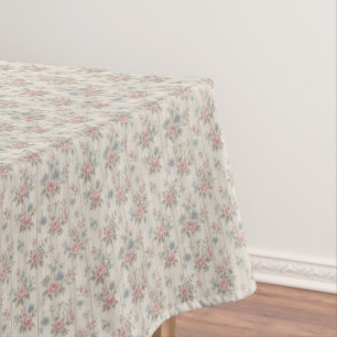 Toalha De Mesa Vintage Rústico Charme Desgastado Floral em Madeir