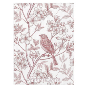 Toalha De Mesa Vintage Sakura Cherry Blossom & Bird Aestética 1
