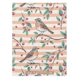 Toalha De Mesa Vintage Sakura Cherry Blossom & Bird Aestética 7