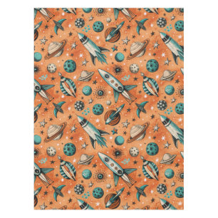 Toalha De Mesa Vintage Spacecraft Rocket ships Pattern - Cosmos(5