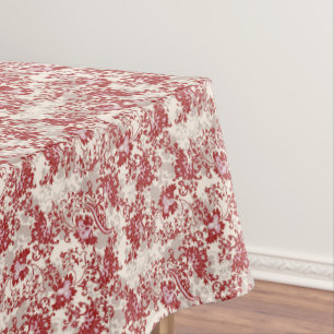 Toalha De Mesa Vintage Victorian Art Deco Red Ornamental Design