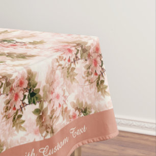 Toalha De Mesa Vintage Victorian Pink Floral Chic Personalizado