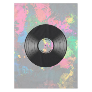 Toalha De Mesa Vintage Vinyl Music Record Nightclub Ou Dance Fan