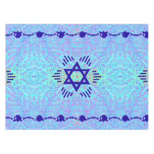 Toalha De Mesa Violeta azul da estrela de David