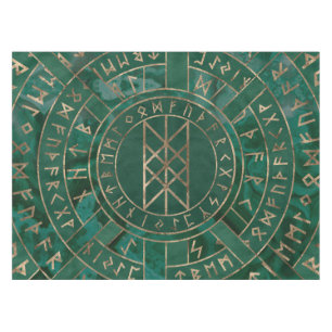 Toalha De Mesa Web de Wyrd - malaquite, couro e ouro