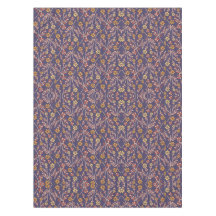 Whimsical Floral Design with Vines on Purple Back