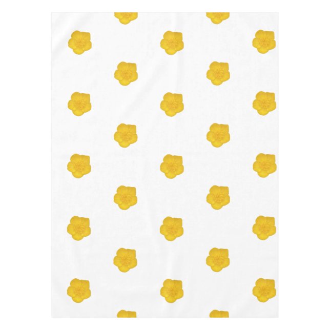 Toalha De Mesa White & Black With Yellow Wildflower Photo (Frente)