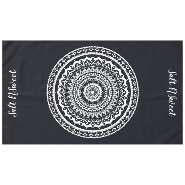 Toalha De Mesa White Mandala Deixe o mar te libertar (Frente (Horizontal))