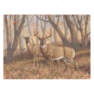 Toalha De Mesa Whitetail Deer Buck & Doe Autumn Mapods