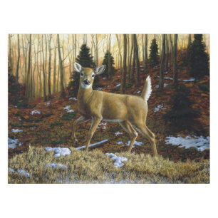 Toalha De Mesa Whitetail Deer Doe na Floresta de outono