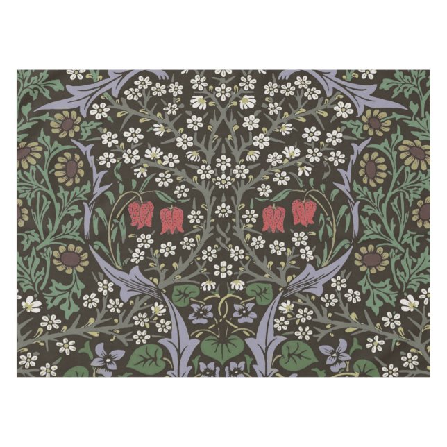 Toalha De Mesa William Morris Blackthorn Tapeçaria Floral (Frente (Horizontal))
