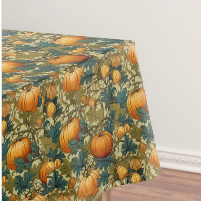 Toalha De Mesa William Morris Personalizou Pumpkins e Esquilo (William Morris Pumpkin Patch...where's the Great Pumpkin?)