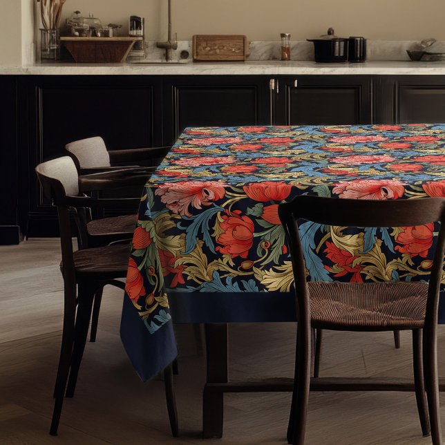 Toalha De Mesa William Morris Pimpernel pastel azul rosa vermelho (William Morris Pimpernel pastel blue pink red Tablecloth)