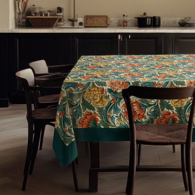 Toalha De Mesa William Morris Pimpernel terracotta pastel azul (William Morris Pimpernel terracotta pastel blue Tablecloth)