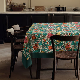 Toalha De Mesa William Morris Pimpernel terracotta pastel azul