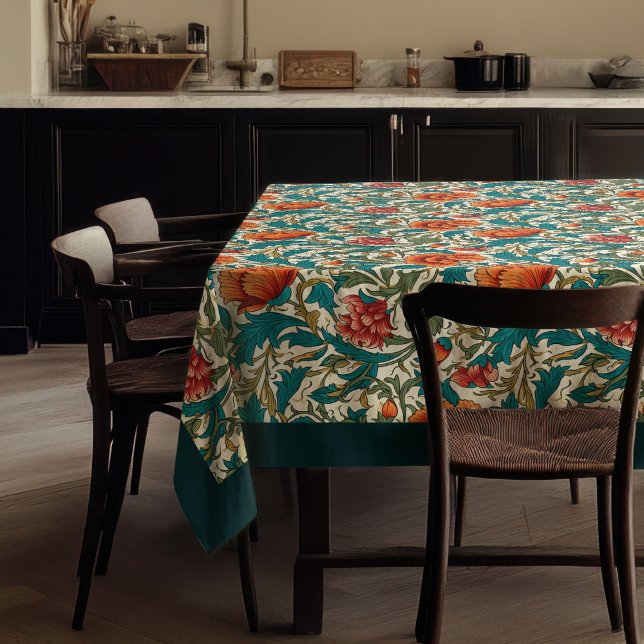 Toalha De Mesa William Morris Pimpernel terracotta pastel azul (William Morris Pimpernel terracotta pastel blue Tablecloth)