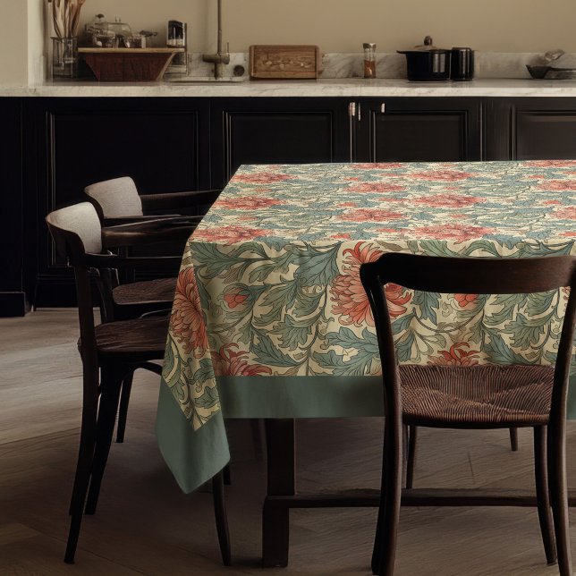 Toalha De Mesa William Morris Pimpernel terracotta pastel verde (William Morris Pimpernel terracotta pastel green Tablecloth)