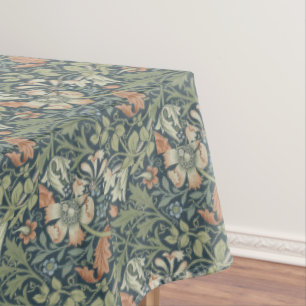 Toalha De Mesa William Morris Vintage Compton Verde Rosa Floral